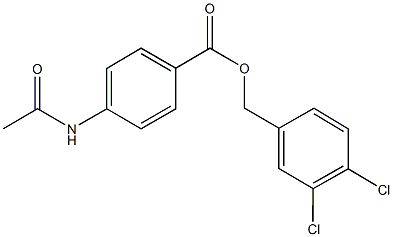 3,4-dichlorobenzyl 4-(acetylamino)benzoate 结构式