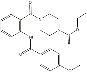 ethyl 4-{2-[(4-methoxybenzoyl)amino]benzoyl}-1-piperazinecarboxylate 结构式