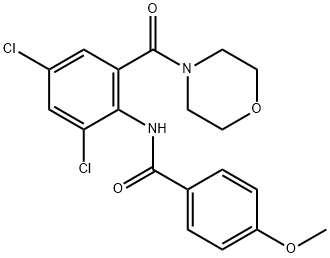 N-[2,4-dichloro-6-(4-morpholinylcarbonyl)phenyl]-4-methoxybenzamide 结构式