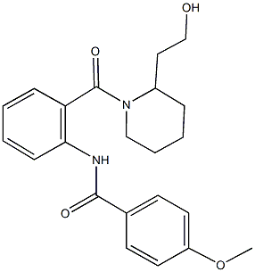 N-(2-{[2-(2-hydroxyethyl)-1-piperidinyl]carbonyl}phenyl)-4-methoxybenzamide 结构式