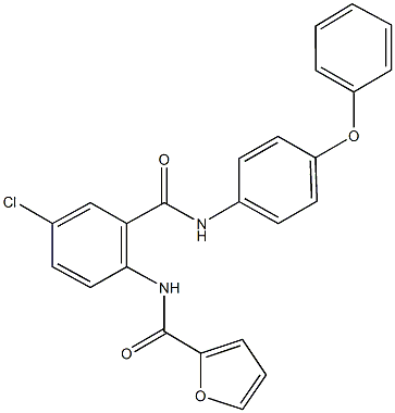 N-{4-chloro-2-[(4-phenoxyanilino)carbonyl]phenyl}-2-furamide 结构式