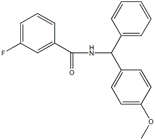 3-fluoro-N-[(4-methoxyphenyl)(phenyl)methyl]benzamide 结构式