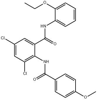 3,5-dichloro-N-(2-ethoxyphenyl)-2-[(4-methoxybenzoyl)amino]benzamide 结构式