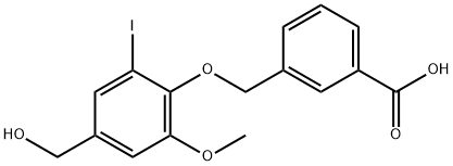 3-{[4-(hydroxymethyl)-2-iodo-6-methoxyphenoxy]methyl}benzoic acid 结构式