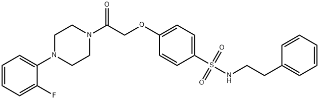 4-{2-[4-(2-fluorophenyl)-1-piperazinyl]-2-oxoethoxy}-N-(2-phenylethyl)benzenesulfonamide 结构式