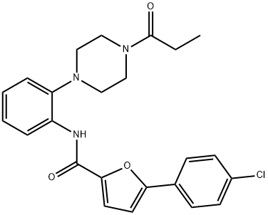 5-(4-chlorophenyl)-N-[2-(4-propionyl-1-piperazinyl)phenyl]-2-furamide 结构式