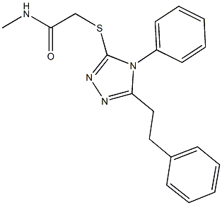 N-methyl-2-{[4-phenyl-5-(2-phenylethyl)-4H-1,2,4-triazol-3-yl]sulfanyl}acetamide 结构式