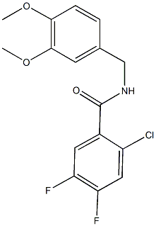 2-chloro-N-(3,4-dimethoxybenzyl)-4,5-difluorobenzamide 结构式