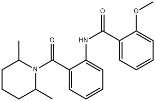 N-{2-[(2,6-dimethyl-1-piperidinyl)carbonyl]phenyl}-2-methoxybenzamide 结构式