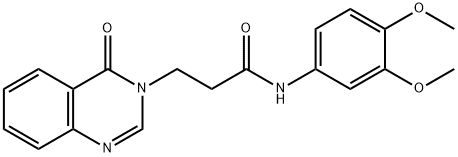 N-(3,4-dimethoxyphenyl)-3-(4-oxo-3(4H)-quinazolinyl)propanamide 结构式