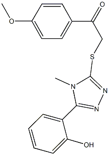 2-{[5-(2-hydroxyphenyl)-4-methyl-4H-1,2,4-triazol-3-yl]sulfanyl}-1-(4-methoxyphenyl)ethanone 结构式