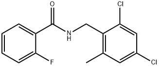 N-(2,4-dichloro-6-methylbenzyl)-2-fluorobenzamide 结构式