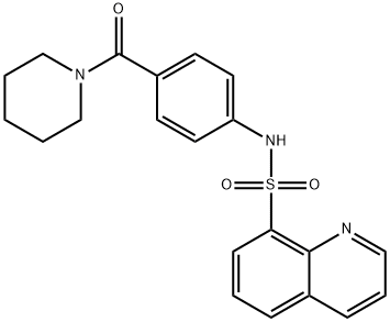 N-[4-(1-piperidinylcarbonyl)phenyl]-8-quinolinesulfonamide 结构式