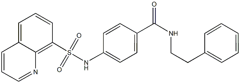 N-(2-phenylethyl)-4-[(8-quinolinylsulfonyl)amino]benzamide 结构式