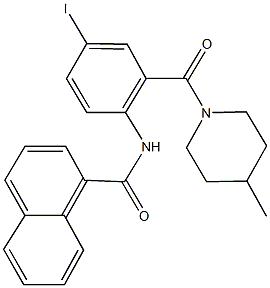N-{4-iodo-2-[(4-methyl-1-piperidinyl)carbonyl]phenyl}-1-naphthamide 结构式