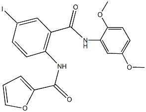 N-{2-[(2,5-dimethoxyanilino)carbonyl]-4-iodophenyl}-2-furamide 结构式