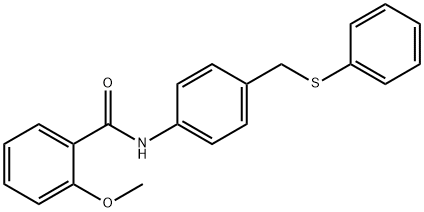 2-methoxy-N-{4-[(phenylsulfanyl)methyl]phenyl}benzamide 结构式