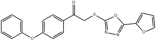 2-{[5-(2-furyl)-1,3,4-oxadiazol-2-yl]thio}-1-(4-phenoxyphenyl)ethanone 结构式