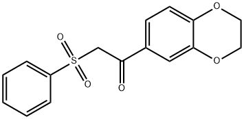 1-(2,3-dihydro-1,4-benzodioxin-6-yl)-2-(phenylsulfonyl)ethanone 结构式