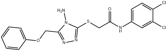 2-{[4-amino-5-(phenoxymethyl)-4H-1,2,4-triazol-3-yl]sulfanyl}-N-(3,4-dichlorophenyl)acetamide 结构式