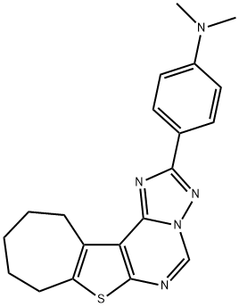 N,N-dimethyl-N-[4-(9,10,11,12-tetrahydro-8H-cyclohepta[4,5]thieno[3,2-e][1,2,4]triazolo[1,5-c]pyrimidin-2-yl)phenyl]amine 结构式