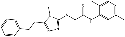 N-(2,5-dimethylphenyl)-2-{[4-methyl-5-(2-phenylethyl)-4H-1,2,4-triazol-3-yl]sulfanyl}acetamide 结构式