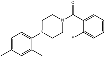 1-(2,4-dimethylphenyl)-4-(2-fluorobenzoyl)piperazine 结构式