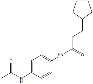N-[4-(acetylamino)phenyl]-3-cyclopentylpropanamide 结构式