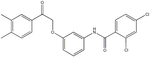 2,4-dichloro-N-{3-[2-(3,4-dimethylphenyl)-2-oxoethoxy]phenyl}benzamide 结构式