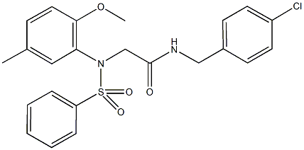 N-(4-chlorobenzyl)-2-[2-methoxy-5-methyl(phenylsulfonyl)anilino]acetamide 结构式