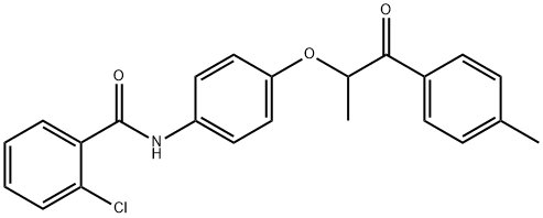 2-chloro-N-{4-[1-methyl-2-(4-methylphenyl)-2-oxoethoxy]phenyl}benzamide 结构式