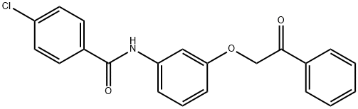 4-chloro-N-[3-(2-oxo-2-phenylethoxy)phenyl]benzamide 结构式