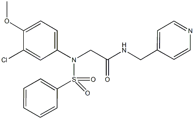 2-[3-chloro-4-methoxy(phenylsulfonyl)anilino]-N-(4-pyridinylmethyl)acetamide 结构式
