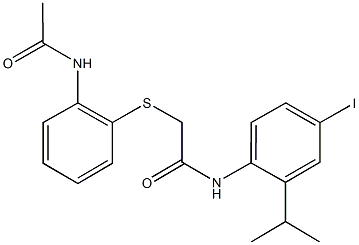 2-{[2-(acetylamino)phenyl]thio}-N-(4-iodo-2-isopropylphenyl)acetamide 结构式