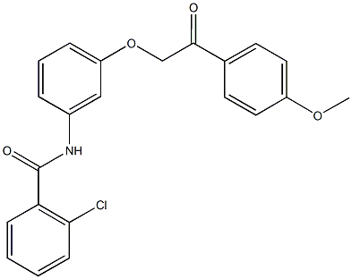 2-chloro-N-{3-[2-(4-methoxyphenyl)-2-oxoethoxy]phenyl}benzamide 结构式