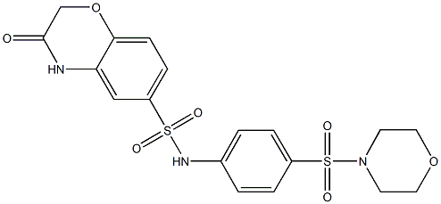 N-[4-(4-morpholinylsulfonyl)phenyl]-3-oxo-3,4-dihydro-2H-1,4-benzoxazine-6-sulfonamide 结构式