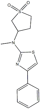 N-(1,1-dioxidotetrahydro-3-thienyl)-N-methyl-N-(4-phenyl-1,3-thiazol-2-yl)amine 结构式