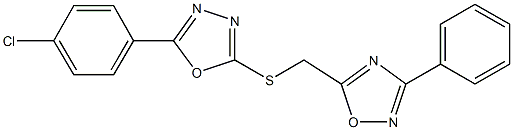 5-({[5-(4-chlorophenyl)-1,3,4-oxadiazol-2-yl]sulfanyl}methyl)-3-phenyl-1,2,4-oxadiazole 结构式