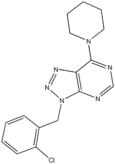 3-(2-chlorobenzyl)-7-(1-piperidinyl)-3H-[1,2,3]triazolo[4,5-d]pyrimidine 结构式