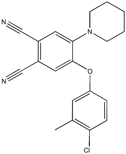 4-(4-chloro-3-methylphenoxy)-5-(1-piperidinyl)phthalonitrile 结构式