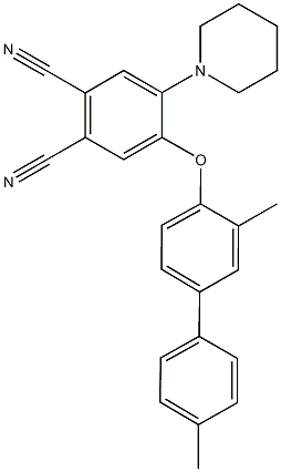 4-[(3,4'-dimethyl[1,1'-biphenyl]-4-yl)oxy]-5-(1-piperidinyl)phthalonitrile 结构式