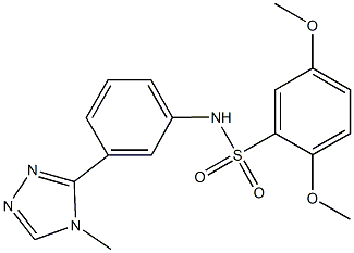 2,5-dimethoxy-N-[3-(4-methyl-4H-1,2,4-triazol-3-yl)phenyl]benzenesulfonamide 结构式