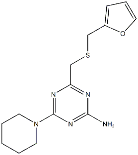 4-{[(2-furylmethyl)sulfanyl]methyl}-6-(1-piperidinyl)-1,3,5-triazin-2-ylamine 结构式