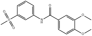 3,4-dimethoxy-N-[3-(methylsulfonyl)phenyl]benzamide 结构式