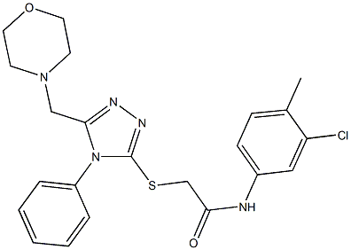 N-(3-chloro-4-methylphenyl)-2-{[5-(4-morpholinylmethyl)-4-phenyl-4H-1,2,4-triazol-3-yl]sulfanyl}acetamide 结构式