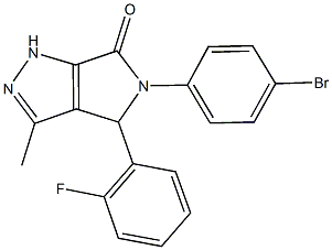 5-(4-bromophenyl)-4-(2-fluorophenyl)-3-methyl-4,5-dihydropyrrolo[3,4-c]pyrazol-6(1H)-one 结构式