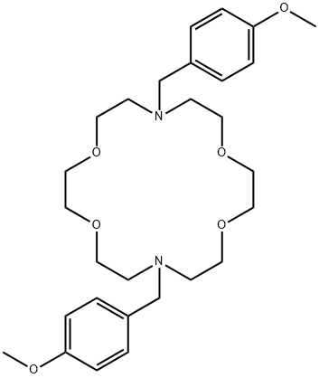 7,16-bis(4-methoxybenzyl)-1,4,10,13-tetraoxa-7,16-diazacyclooctadecane 结构式