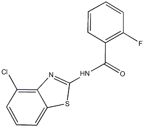 N-(4-chloro-1,3-benzothiazol-2-yl)-2-fluorobenzamide 结构式