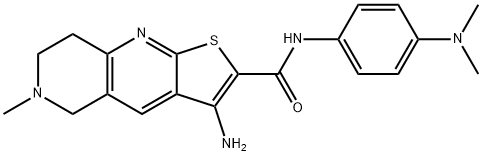 3-amino-N-[4-(dimethylamino)phenyl]-6-methyl-5,6,7,8-tetrahydrothieno[2,3-b][1,6]naphthyridine-2-carboxamide 结构式