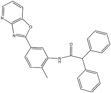 N-(2-methyl-5-[1,3]oxazolo[4,5-b]pyridin-2-ylphenyl)-2,2-diphenylacetamide 结构式